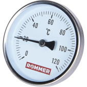 ROMMER Термометр биметаллический 80 мм 120 градусов с погружной гильзой 50 мм 1/2 — фото, характеристики, купить в NOVOCHERKASSK-CLIMBO