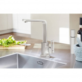 Смеситель для кухни GROHE Eurocube, суперсталь (31255DC0) — фото, характеристики, купить в NOVOCHERKASSK-CLIMBO