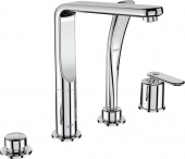 Смеситель для ванны GROHE Veris с душевым гарнитуром (на бортик ванны), 4 отверстия, 19373000 — фото, характеристики, купить в NOVOCHERKASSK-CLIMBO