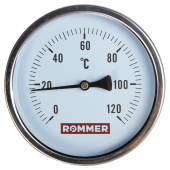 ROMMER Термометр биметаллический 100 мм 120 градусов с погружной гильзой 50 мм 1/2 — фото, характеристики, купить в NOVOCHERKASSK-CLIMBO