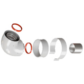 RCA-6010-210190 Начальный участок 90 гр. 60/100  хомут в комплекте + втулка D60 L-50 — фото, характеристики, купить в NOVOCHERKASSK-CLIMBO