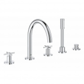 Смеситель для ванны GROHE Atrio New с душевым гарнитуром (на бортик ванны), 5 отверстий, хром (19923003) — фото, характеристики, купить в NOVOCHERKASSK-CLIMBO
