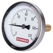 ROMMER Термометр биметаллический 63 мм 120 градусов с погружной гильзой 50 мм 1/2 — фото, характеристики, купить в NOVOCHERKASSK-CLIMBO
