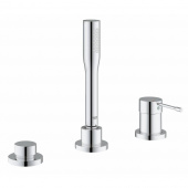Смеситель для ванны GROHE Essence+ на 3 отверстия с душевым гарнитуром (на бортик ванны, без излива), хром (19976001) — фото, характеристики, купить в NOVOCHERKASSK-CLIMBO