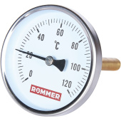 ROMMER Термометр биметаллический 80 мм 120 градусов с погружной гильзой 100 мм 1/2 — фото, характеристики, купить в NOVOCHERKASSK-CLIMBO
