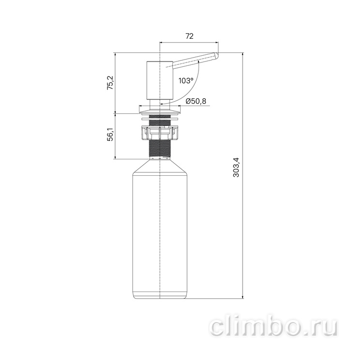 Дозатор, латунь, хром, Китчен Лайн (Kitchen Line), IDDIS, SDISB00i59 — фото, детали конструкции