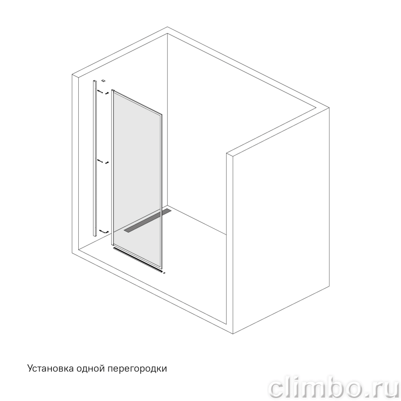 Душевая перегородка Walk In, графитовая, 90x195, Slide, IDDIS — фото товара