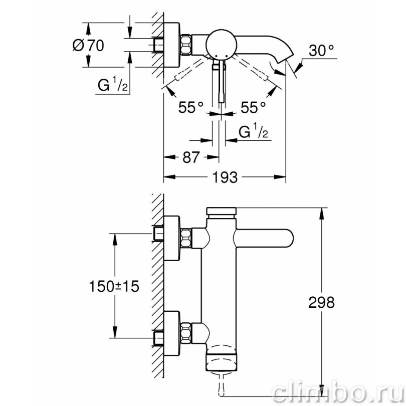 Смеситель для ванны GROHE Essence New, теплый закат глянец (33624DA1) — фото товара